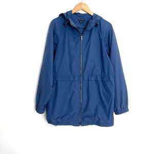 Eileen Fisher Athletic Hooded Zip Up Jacket Blue Medium